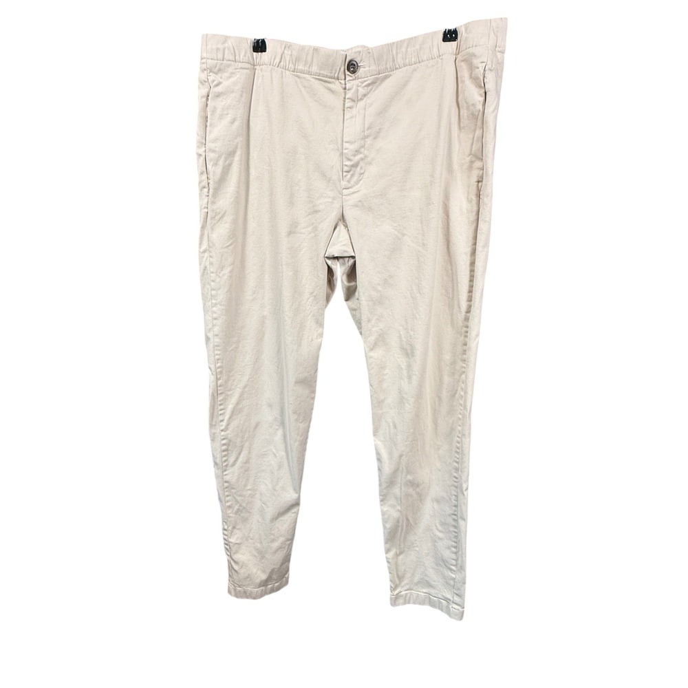 BONOBOS Off Duty Pants Mens XL Chinos Joggers Elastic Waist Drawstring Oat Khaki